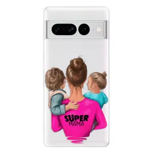 Odolné silikónové puzdro iSaprio - Super Mama - Boy and Girl - Google Pixel 7 Pro 5G