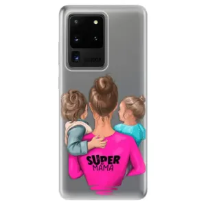Odolné silikónové puzdro iSaprio - Super Mama - Boy and Girl - Samsung Galaxy S20 Ultra