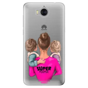 Odolné silikónové puzdro iSaprio - Super Mama - Two Boys - Huawei Y5 2017 / Y6 2017