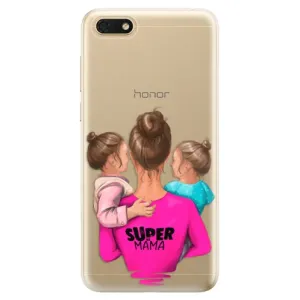 Odolné silikónové puzdro iSaprio - Super Mama - Two Girls - Huawei Honor 7S