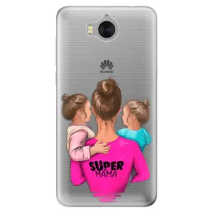 Odolné silikónové puzdro iSaprio - Super Mama - Two Girls - Huawei Y5 2017 / Y6 2017