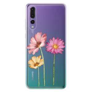 Odolné silikónové puzdro iSaprio - Three Flowers - Huawei P20 Pro