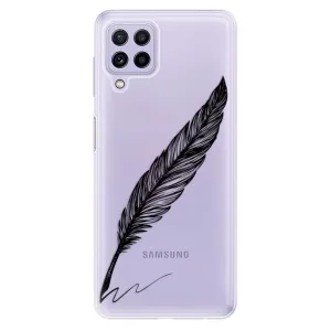 Odolné silikónové puzdro iSaprio - Writing By Feather - black - Samsung Galaxy A22