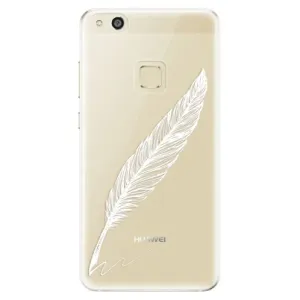 Odolné silikónové puzdro iSaprio - Writing By Feather - white - Huawei P10 Lite