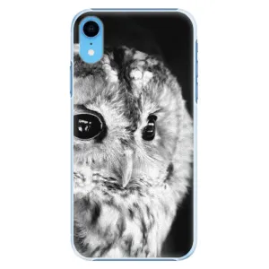 Plastové puzdro iSaprio - BW Owl - iPhone XR
