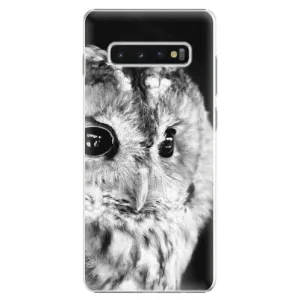 Plastové puzdro iSaprio - BW Owl - Samsung Galaxy S10+
