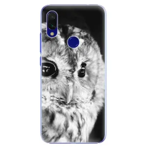 Plastové puzdro iSaprio - BW Owl - Xiaomi Redmi 7