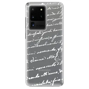 Plastové puzdro iSaprio - Handwriting 01 - white - Samsung Galaxy S20 Ultra
