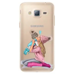 Plastové puzdro iSaprio - Kissing Mom - Blond and Boy - Samsung Galaxy J3 2016