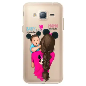 Plastové puzdro iSaprio - Mama Mouse Brunette and Boy - Samsung Galaxy J3 2016