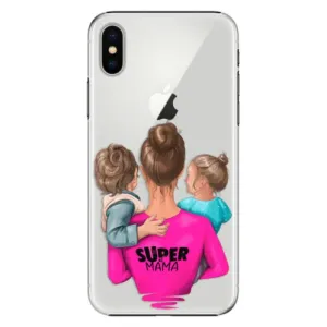 Plastové puzdro iSaprio - Super Mama - Boy and Girl - iPhone X