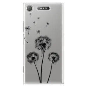 Plastové puzdro iSaprio - Three Dandelions - black - Sony Xperia XZ1
