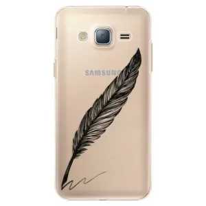 Plastové puzdro iSaprio - Writing By Feather - black - Samsung Galaxy J3 2016