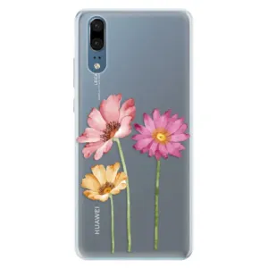 Silikónové puzdro iSaprio - Three Flowers - Huawei P20