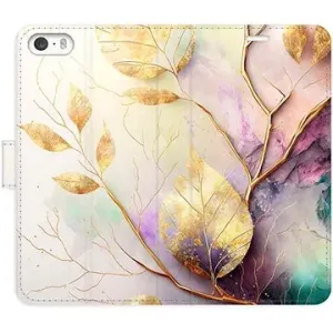 iSaprio flip puzdro Gold Leaves 02 pre iPhone 5/5S/SE