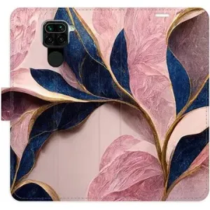 iSaprio flip puzdro Pink Leaves pre Xiaomi Redmi Note 9