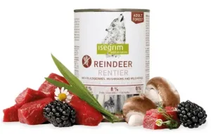 ISEGRIM dog Adult Mono Reindeer pure with Blackberries, Champignons&Herbs konzervy pre psy 6x800g