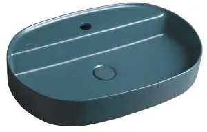 ISVEA - INFINITY OVAL keramické umývadlo na dosku, 60x40cm, matná zelena Petrol 10NF65060-2P