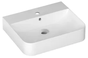 ISVEA - SOTT AQUA keramické umývadlo závesné/na dosku, 61x50cm, biela 10SQ51061