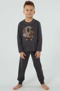 Chlapčenské pyžamo Italian Fashion 140D Dog - bavlna Tmavosivá 10 let