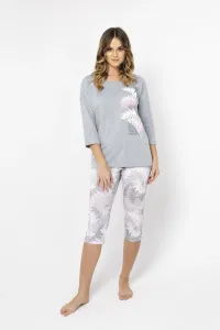 Dámske pyžamo Italian Fashion Dracena - trojštvrťový Sivá S