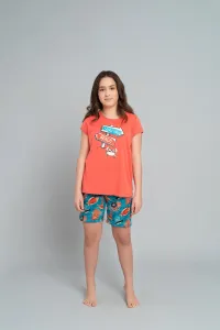 Dievčenské pyžamo Italian Fashion Oceania - krátke Korálová 12 let