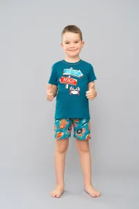 Chlapčenské pyžamo Italian Fashion Krab - krátke Morská zeleň 12 let