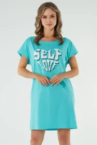 Nočná košieľka Italian Fashion Selfie - bavlna Tyrkysová XL