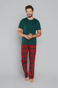 Pánske pyžamo Italian Fashion Narvik - dlhé nohavice Zelená S