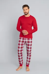 Pánske pyžamo Italian Fashion Moss - dlhé Červená M