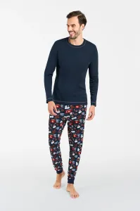 Men's pyjamas Rojas long sleeves, long pants - navy blue/print #8264420