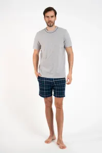 Pánske pyžamo Italian Fashion Ruben - krátke z bavlny Sivá XL