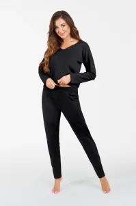 Karina Women's Long Sleeve Tracksuit, Long Pants - Black #7862530