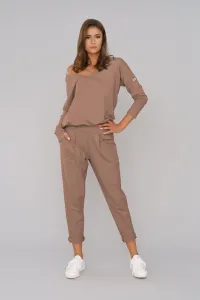 Women's tracksuit Karina with long sleeves, long pants - camel #2349756