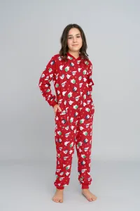 Children's Long Sleeve Jumpsuit for Older Kids, Long Pants - Red Print #2350097