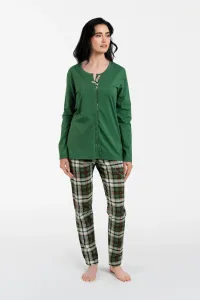 Dámske pyžamo Italian Fashion Asma - dlhé zapínacie Zelená M