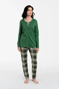 Dámske pyžamo Italian Fashion Asma - dlhé zapínacie Zelená S