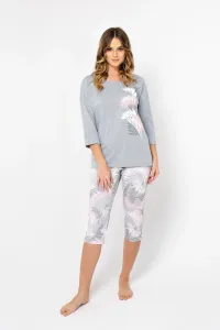 Dámske pyžamo Italian Fashion Dracena - trojštvrťový Sivá XL