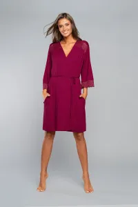 Samaria bathrobe with 3/4 sleeves - burgundy #8351923