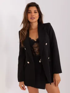 Čierny elegantný dvojdielny set so sakom a šortkami - XL