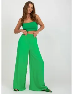 Dámske nohavice so širokými nohavicami LATIA zelené