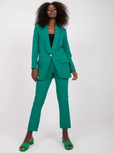 Tmavo-zelené dámske sako so zapínaním a podšívkou - XL