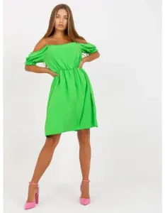 Dámske šaty s elastickým pásom mini RHETT svetlo zelené