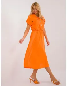 Dámske šaty s krátkym rukávom oranžové