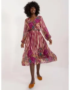 Dámske šaty s obálkovým výstrihom fialové