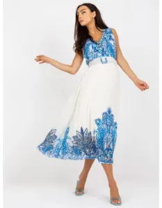 Dámske šaty s potlačou midi plisované HONORA modré