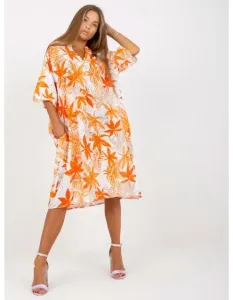 Dámske šaty z viskózy oversize ARLEN oranžové