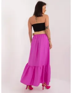 Dámska sukňa s pleteným pásom a volánom fialová