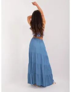 Dámska sukňa s volánmi midi modrá