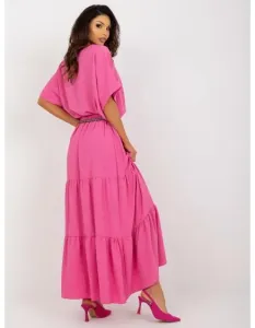 Dámska sukňa s volánom maxi KVETA tmavo ružová